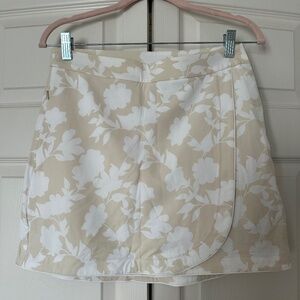 G/FORE Tan and White Floral Golf Skort